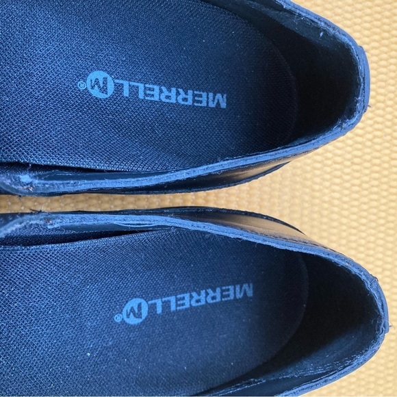 Merrell Clogs Womens 8 Black Round Toe Slip On Casual Leather - Picture 6 of 7